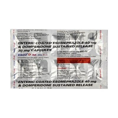 Esoz D 40mg Capsule 10'S - Ulcer/Reflux/Flatulence-Aaa
