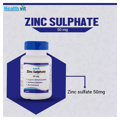 HealthVit Zinc Sulphate 50 mg Tablets 60's - Calcium And Minerals