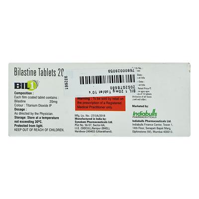 BIL 1 20mg Tablet 10's - Allergies-Ant