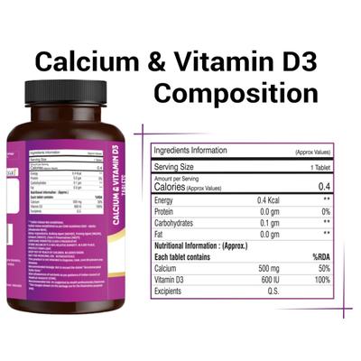 Hanacare Calcium & Vitamin D3 Tablets 60's - Multi-Vitamins