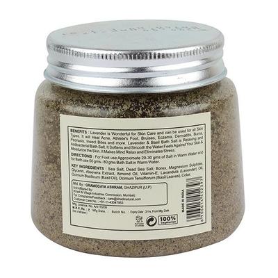 Khadi Natural Herbal Bath Salt - Lavender Basil 200 gm - Bath Salts