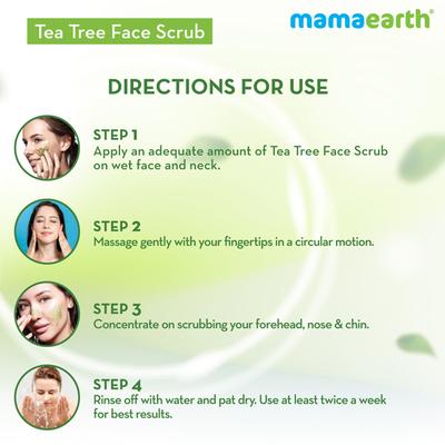 Mamaearth Face Scrub - Tea Tree 100 gm - Face Scrubs