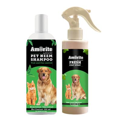 Amorite Pet Neem Shampoo 300ml and Fresh Coat Spray 200ml 1's - Pet Grooming