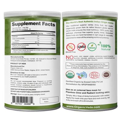 Organic Veda Fruit Powder - Amla & Vitamin C 200 gm - Pure Herbs