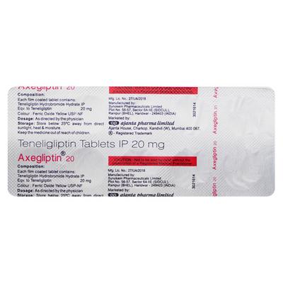 AXEGLIPTIN 20mg Tablet 10's - Diabetes-Ant