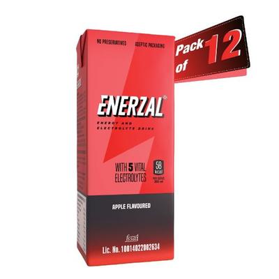 Enerzal Energy and Electrolyte Drink - Apple Pack of 12 x 200 ml - Energy Drinks