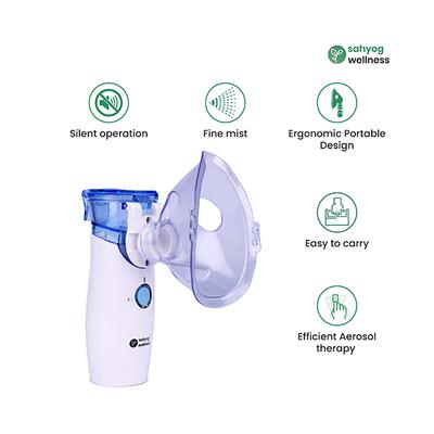 Sahyog Wellness Portable Traveller Mesh Nebulizer (With USB Port,Adult and Child Mask) - Nebulizers / Vaporizer