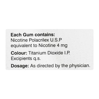 NICOSIP 4 MG SUGAR FREE MINT FLAVOUR Gum 10's - Smoking cessation