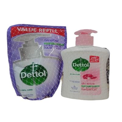 Dettol Handwash Combo Pack ( Skincare Refill 200 ml +Sensitive 175 ml ) - Hand Wash & Soaps