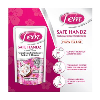 Fem Soft Handz Handwash - Saffron & Blossom 185 ml - Hand Wash & Soaps