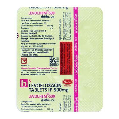 LEVOCHEM 500 Tablet 5's - Bacterial Infections-Qui
