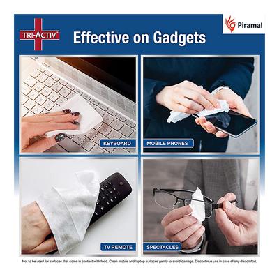 Tri-Activ Multi-Purpose Germ Protection Wipes - Extra Large 80's - Facial Wipes & Tissues