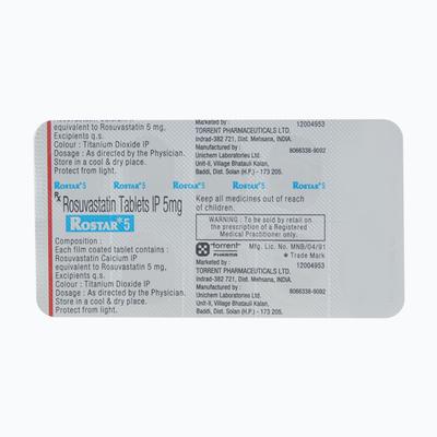Rostar 5mg Tablet 10'S - High Cholesterol-Dys