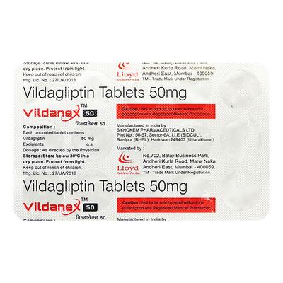 VILDANEX 50mg Tablet 15's - Diabetes-Ant