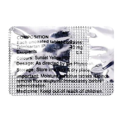 Telmisartan(Dr.Reddys) 40mg Tablet 100'S - Hypertension-Ang