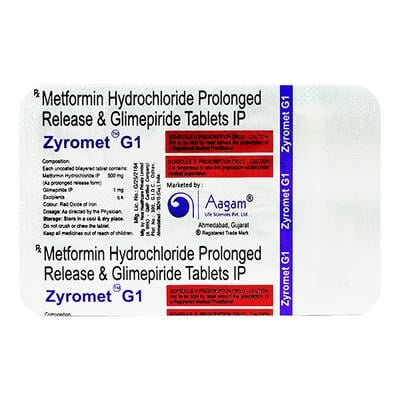 Zyromet G 1Mg Tablet 10's - Diabetes-Ant