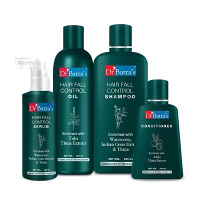 Dr Batra's Hair Fall Control Shampoo 200 ml + Hair Fall Control Serum 125 ml + Conditioner 100 ml + Hair Fall Control Oil 200 ml - Hair Treatment