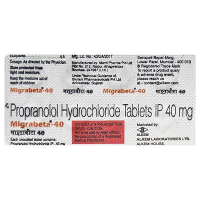 Migrabeta 40mg Tablet 10'S - Hypertension-Bet
