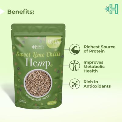 Health Horizons Sweet Lime Chilli Roasted Hemp Seeds (Pack of 2 x 100 gm) 1's - Nutritional Bars