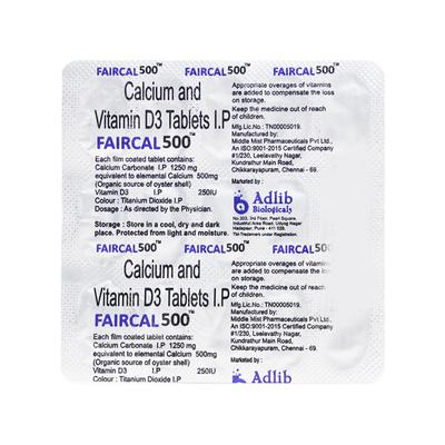 FAIRCAL 500 Tablet 15's - Supplements-Cal