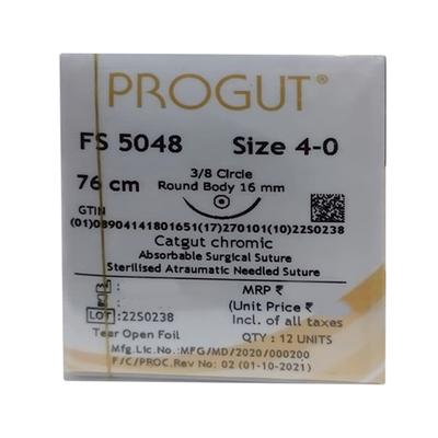 Dolphin Progut Catgut Chromic Suture (FS 5048) (4-0) (76 cm) 1's - Sutures