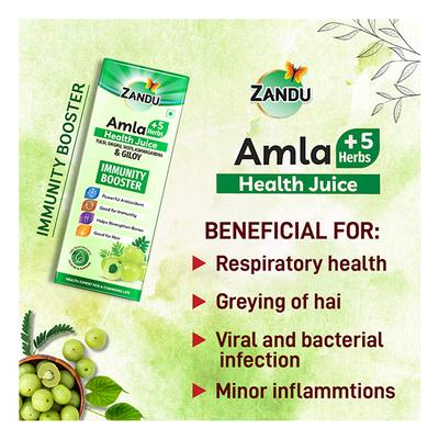 Zandu Amla + 5 Herbs Immunity Booster Health Juice 1 litre - Ayurvedic Juices