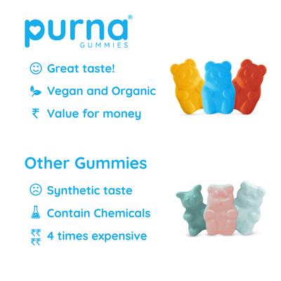 Purna Gummies Sugar Free Biotin Blueberry Flavour Gummy for Hair, Nails and Skin, 1 Daily 30's - Hair & Skin