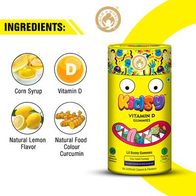 Mom & World Vitamin D Lil Bunny Gummies - Lemon 30's - Nutritional Bars