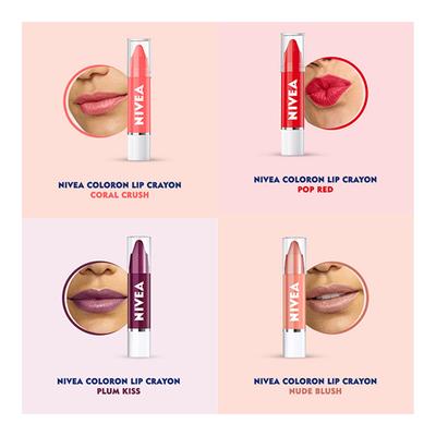 Nivea Color On Lip Crayon Hot Pink 3 gm - Lip Balms