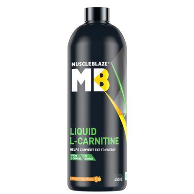 MuscleBlaze Liquid L-Carnitine - Tangy Orange 450 ml - Amino Acids