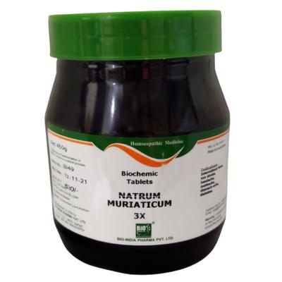 Bio-India's Biochemic Tablet - Natrum Muriaticum 3X 450 gm - Bio-Chemic