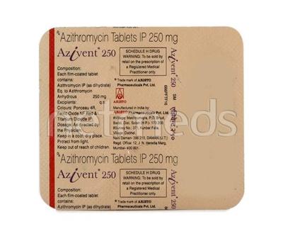 Azivent 250mg Tablet 6'S - Bacterial Infections-Mac