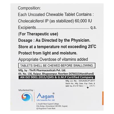 CALVOX 60K ORANGE FLAVOUR Chewable Tablet 4's - Supplements-Vit