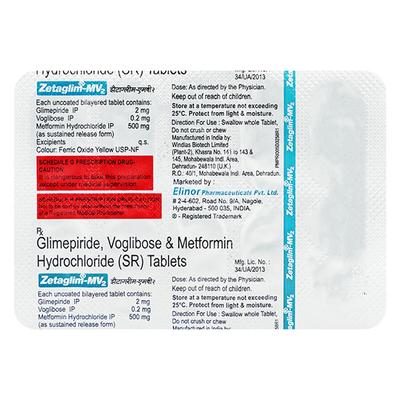 ZETAGLIM MV 2mg Tablet 10's - Diabetes-Ant