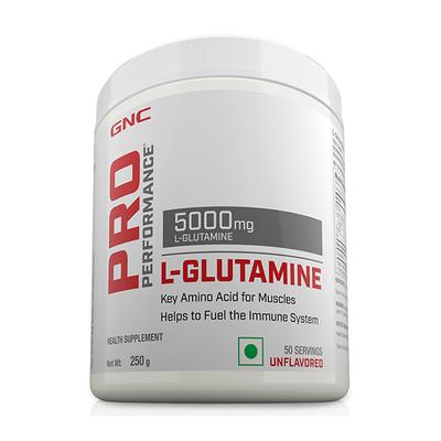 GNC Pro Performance L-Glutamine 5000 mg Powder - Unflavoured 250 gm - Workout Essentials