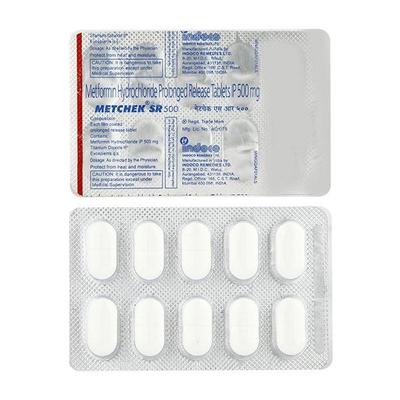 Metchek SR 500mg Tablet 10'S - Diabetes-Ant