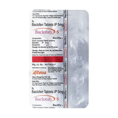 BACLOTAB 5 Tablet 10's - Muscle Cramps/Spasticity-Mus