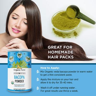 Organic Veda Bacopa Powder 454 gm - Pure Herbs