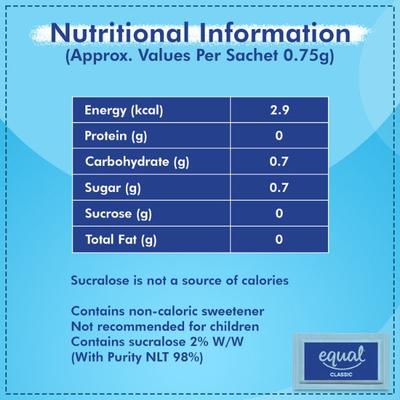 Equal Classic Sweetener Sachet (Pack of 3 x 50's) 1's - Sugar Substitute