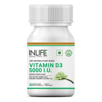 Inlife Vitamin D3 5000 IU Vegan Capsule 60's - Calcium And Minerals