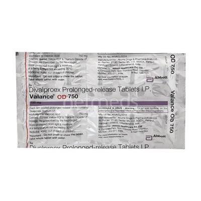 Valance OD 750mg Tablet 10'S - Epilepsy/Convulsion-Ant