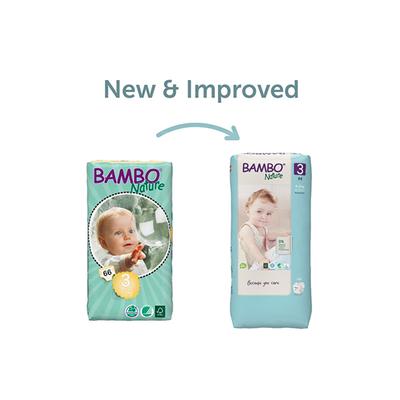 Bambo Nature Tape Diapers with Wetness Indicator - Medium (3) 52's - Diapers & Wipes