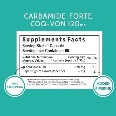 CF Coenzyme Q-10 120 mg with Piperine 6 mg Veg Capsules 60's - Co-Q