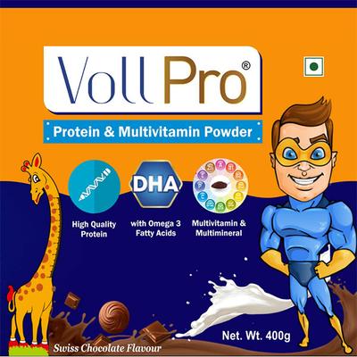 Voll Sante Voll Pro Protein & Multivitamin Powder - Swiss Chocolate 400 gm - Protein Drink
