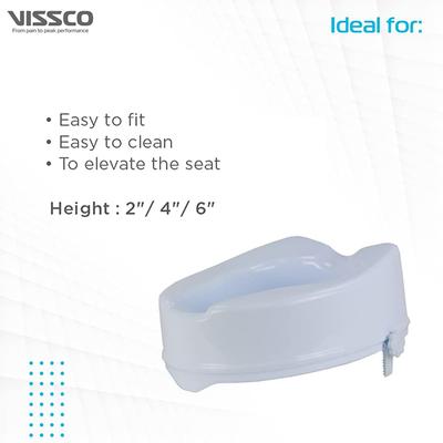 Vissco Raised Toilet Seat without Lid (6 inch) - Wheelchairs & Walking Sticks