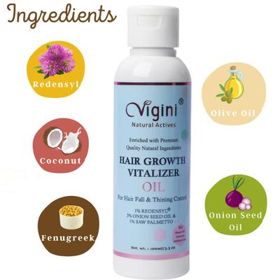 Vigini Natural Actives Hair Growth Vitalizer Serum 30 ml + Hair Growth Vitalizer Oil 100 ml - Hair Serums