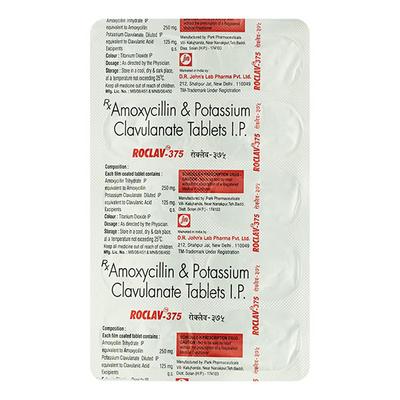 Roclav 375mg Tablet 10'S - Bacterial Infections-Pen