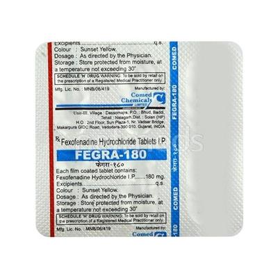 Fegra 180mg Tablet 6'S - Allergies-Ant