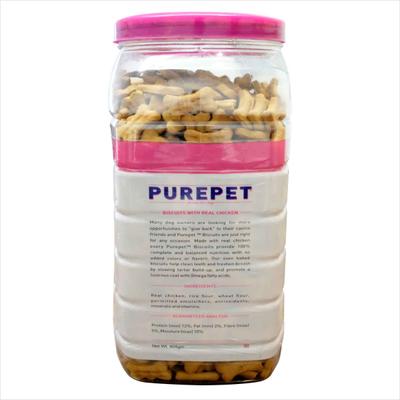 Purepet Mutton Flavour, Real Chicken Biscuit,Dog Treats- Jar 905 gm - Petfood