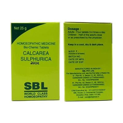 SBL Calcarea Sulphurica 200X Tablet 25 gm - Triturations (Homeo Tablets)